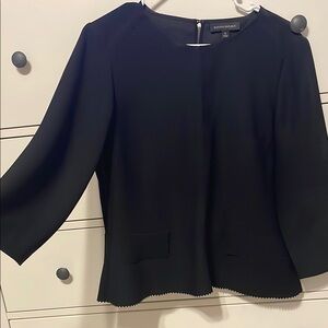 Banana Republic Black Blouse with Scalloped Hem